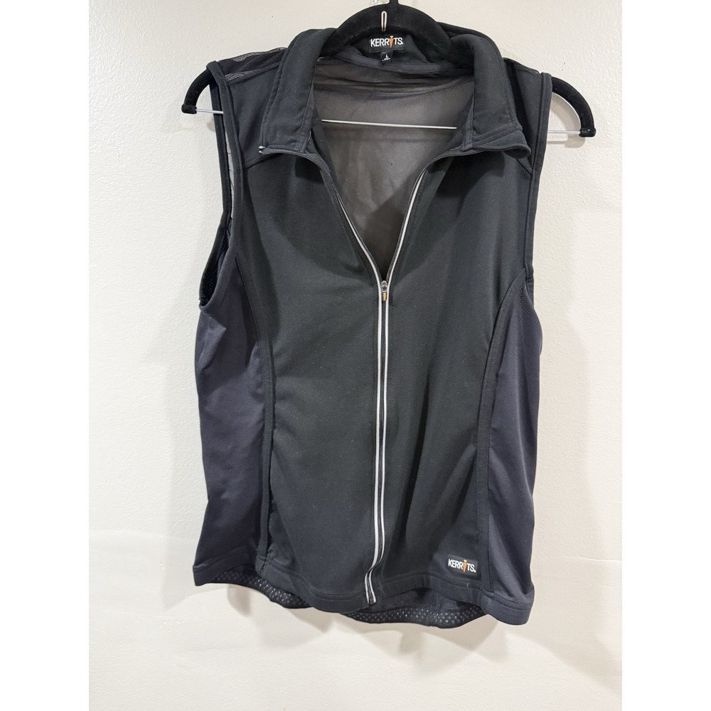 Women's Large  Black Kerrits Full Length Horseback Riding Vest mesh back